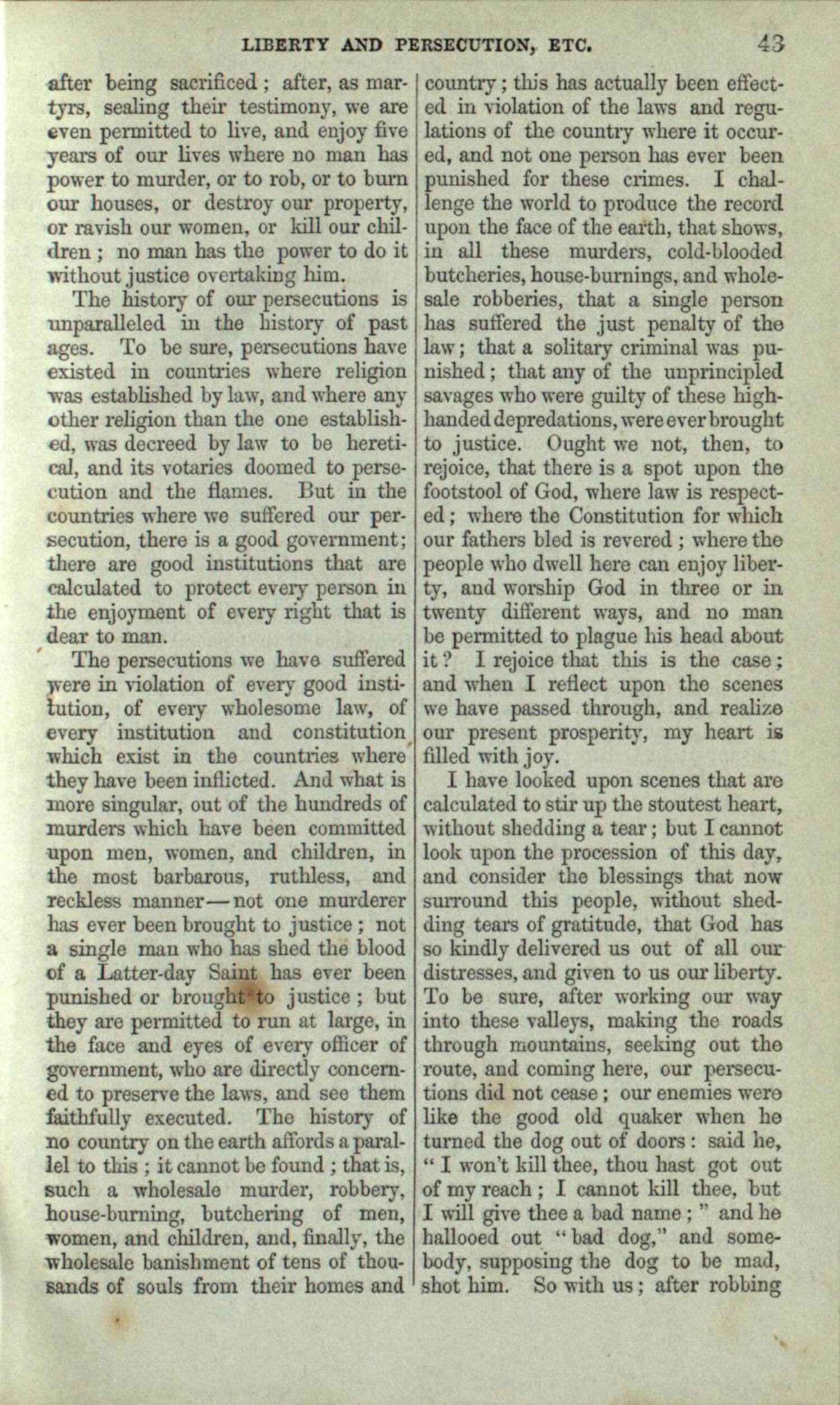 Scan of page 50 of Journal of Discourses Volume 1, showing the printed text of Brigham Young's April 9, 1852 Tabernacle sermon — the original publication of the 'He is our Father and our God, and the only God with whom we have to do' passage.